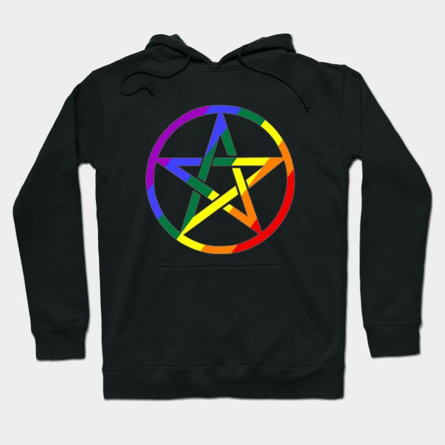 Rainbow Pentacle Wiccan Symbol Hoodie by AmandaPandaBrand